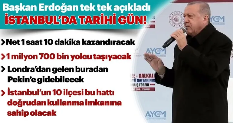 Başkan Erdoğan’dan tarihi açılışta önemli mesajlar