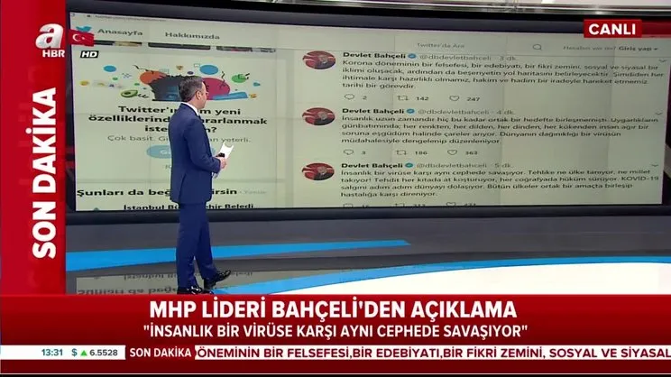 MHP lideri Devlet Bahçeli'den koronavirüs açıklaması