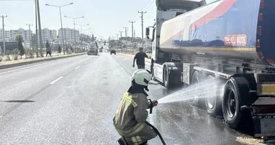 Nusaybin’de mazot yüklü tankerin lastikleri alev aldı #mardin
