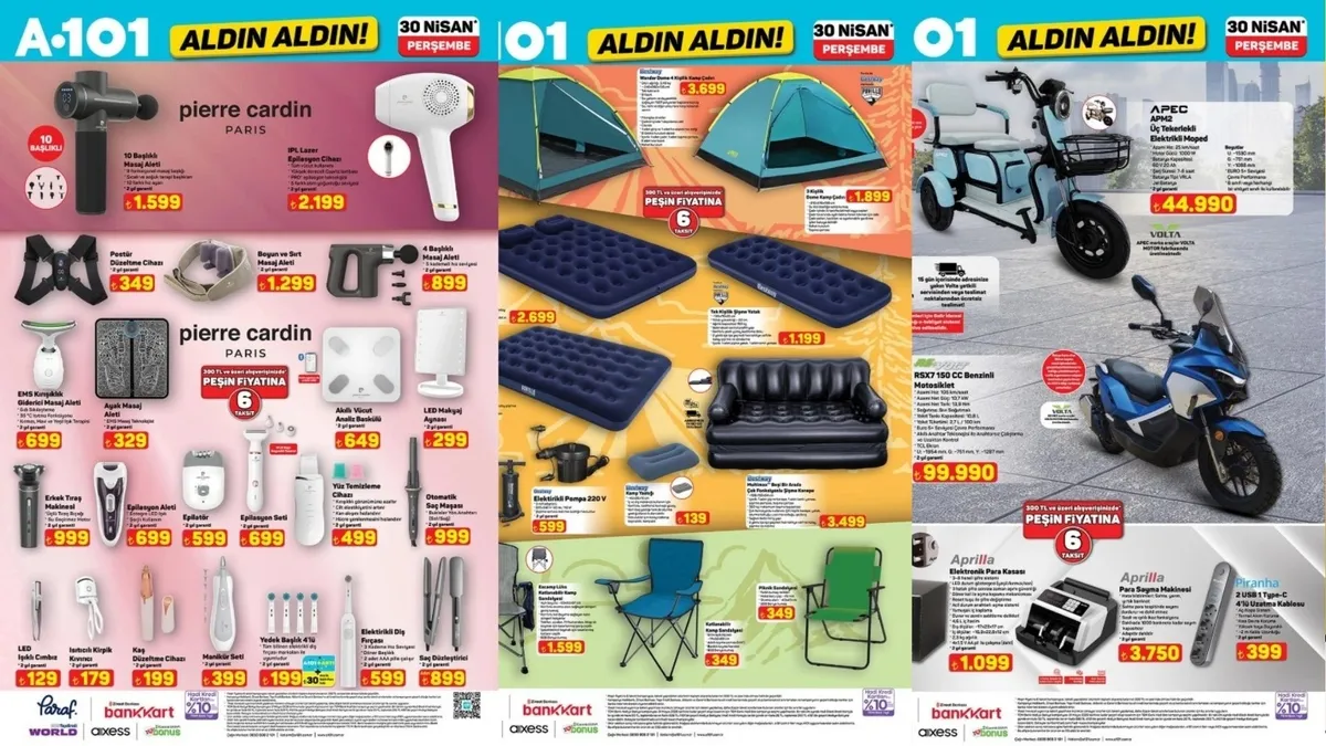 A101 aktüel ürünler kataloğu 30 Nisan 2026: Masaj …