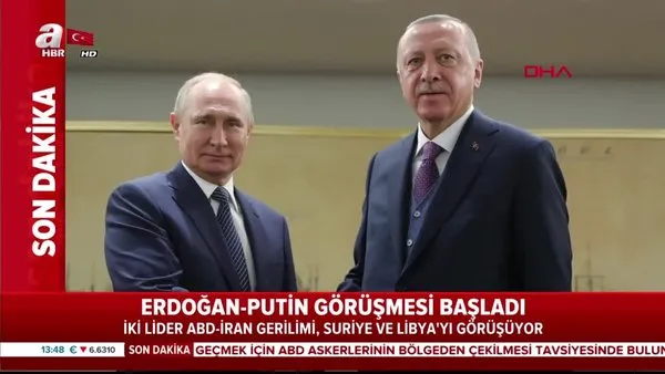 Cumhurbaşkanı Erdoğan - Rusya Devlet Başkanı Putin görüşmesinden ilk görüntüler...
