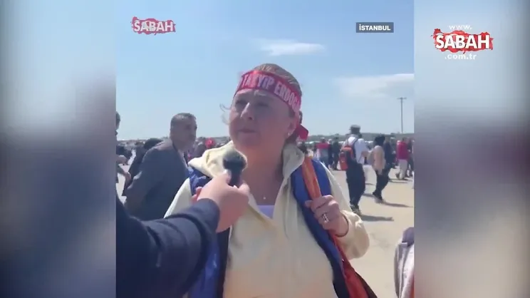 Büyük İstanbul mitingine katılan bir vatandaş Sabah.com.tr'ye konuştu: Arkasında milyonların duası var | Video
