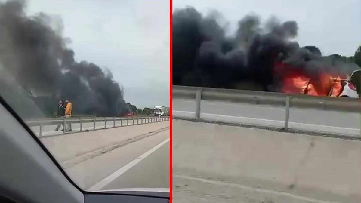 Bursa’da korkutan yangın! Seyir halindeki araç alev topuna döndü Bursa’da korkutan yangın! Seyir halindeki araç alev topuna döndü
