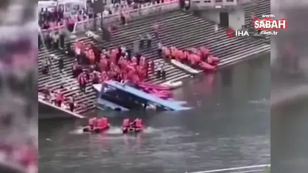 Çin’de gölete düşen öğrenci otobüsünde bulunan 21 kişi öldü | Video