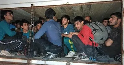 Çimento torbalarının altında 78 kaçak göçmen yakalandı