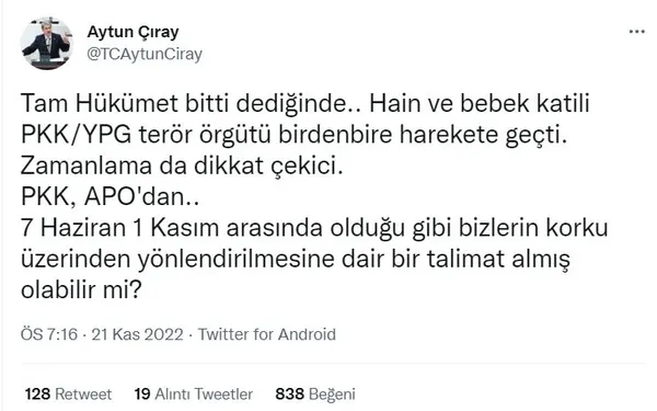 İYİ Partili Aytun Çıray'dan yine aynı algı girişimi! 'Tam hükümet bitti' dediğinde...