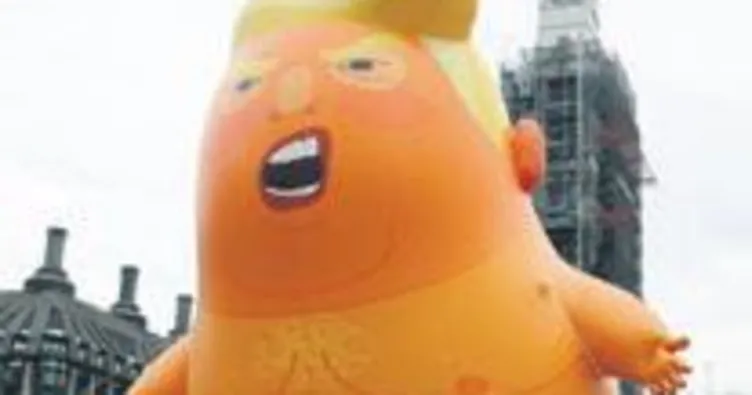 Londra’da on binler Trump’a karşı yürüdü