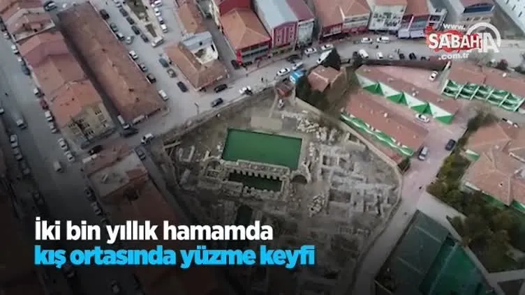 İki bin yıllık hamamda kış ortasında yüzme keyfi