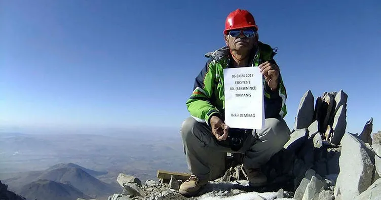 71 yaşında Erciyes’e 80. kez tırmandı!