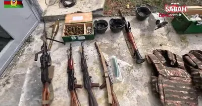 Azerbaycan ordusu, Karabağ’da silah ve mühimmat ele geçirdi | Video