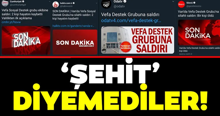 Şehit diyemediler!