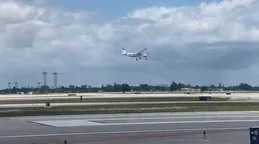 ABD’nin Florida eyaletinde pilot bayılınca uçağı havalimanına yolcu indirmişti! Uçağın iniş anı kamerada