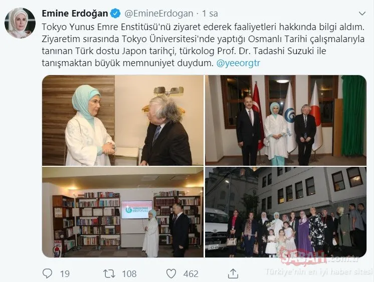 Emine Erdoğan’dan Tokyo Yunus Emre Enstitüsüne ziyaret