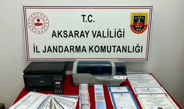 Suç makinesi sahte kimlik basarken yakalandı! #aksaray