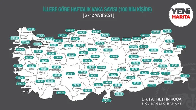 Son dakika | İşte güncel koronavirüs haritasına göre il il renk kodları