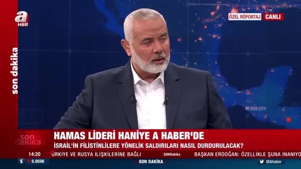 Hamas'ın Siyasi Büro Başkanı İsmail Haniye A Haber'de | Video