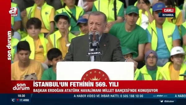 Başkan Erdoğan Atatürk Havalimanı Millet Bahçesi'nden seslendi: Son nefesimize kadar buradayız
