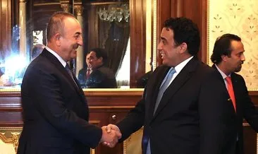 Bakan Çavuşoğlu, Libya Başkanlık Konseyi Başkanı el-Menfi ile görüştü