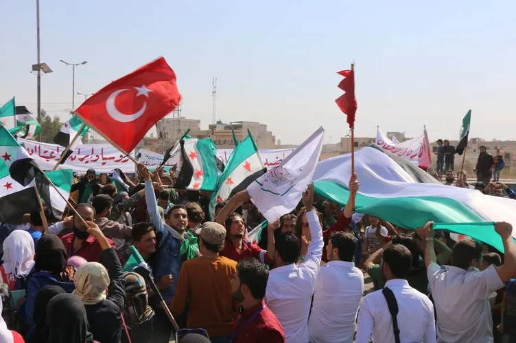 Ülkenin dört bir yanındaki gösterilerde Türk bayrağı açtılar!