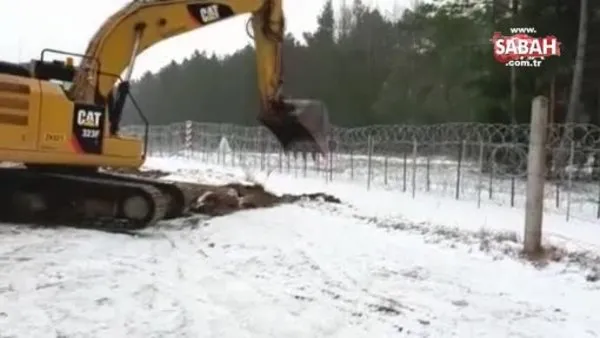 Polonya'nın Belarus sınırına öreceği duvarın inşaatına başlandı | Video