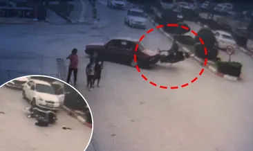 Osmaniye’de otomobile çarpan motosikletli yola savruldu: Kaza anı güvenlik kamerasına yansıdı