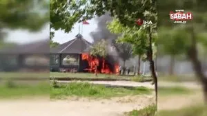 Kapaklı Kazak Gölü’nde bulunan kafede korkutan yangın | Video