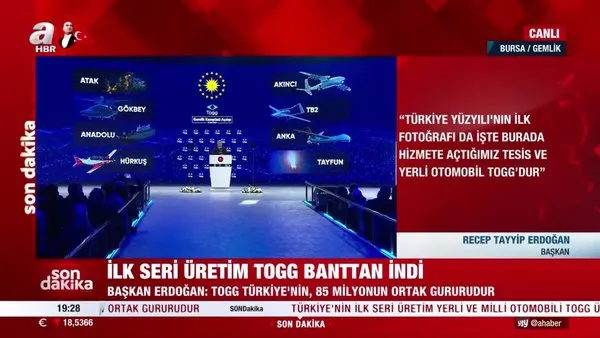 Başkan Erdoğan'dan Togg Gemlik Kampüsü açılışında önemli açıklamalar | Video