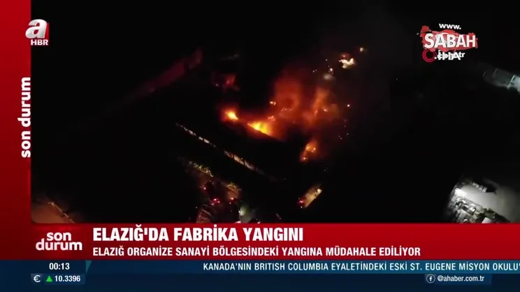 Elazığ'da geri dönüşüm tesisinde çıkan yangına müdahale ediliyor | Video