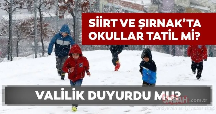 Yarın Şırnak ve Siirt’te okullar tatil mi? 6 Ocak Perşembe Siirt ve Şırnak’ta okullar tatil mi?
