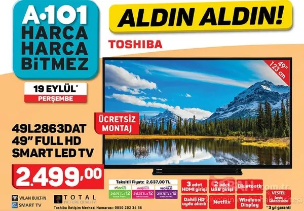 A101 Aktüel ürünler katoloğu! (19 Eylül Perşembe) A101 Aktüel ürünler listesi ve fiyatları yayınlandı!
