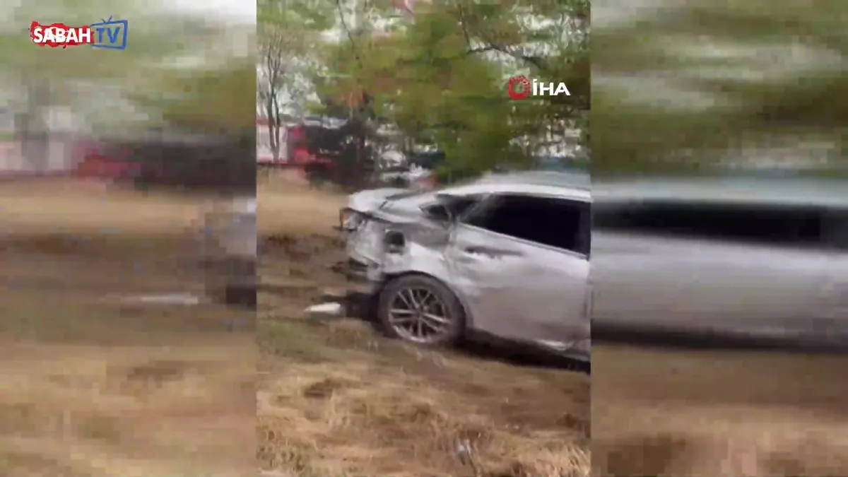 Bilecik'te otomobil şarampole uçtu: 4 kişi yaralandı | Video
