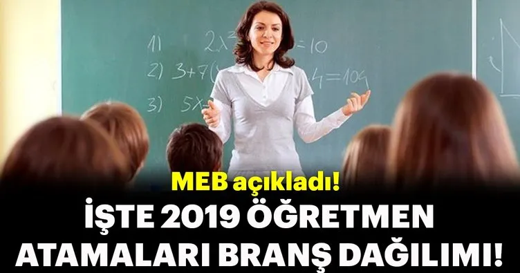 MEB açıkladı... İşte 2019 öğretmen atamaları branş dağılımı!