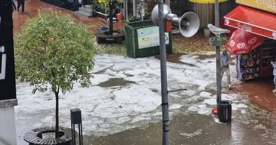 Ceviz büyüklüğünde dolu yağdı