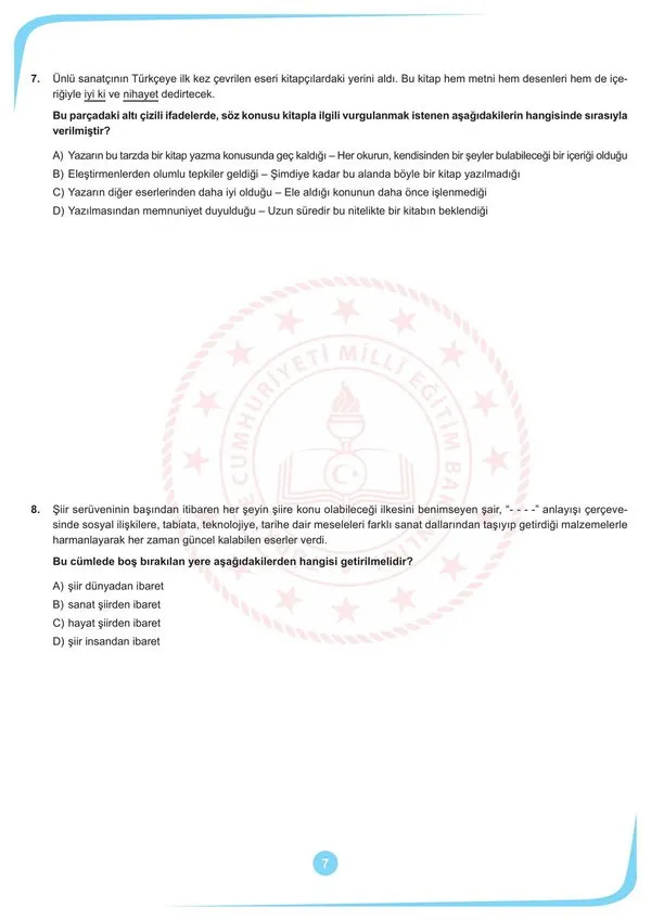 2020 LGS örnek soruları açıklandı! MEB LGS Ekim ayı örnek sözel ve sayısal soruları burada... (TAMAMI)