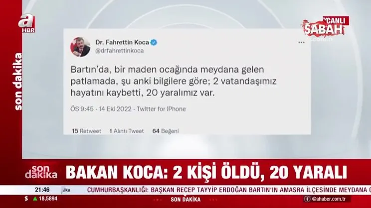 Son dakika: Bartın Amasra'da maden ocağında patlama! Bakan Koca acı haberi duyurdu: 2 kişi hayatını kaybetti, 20 yaralı | Video