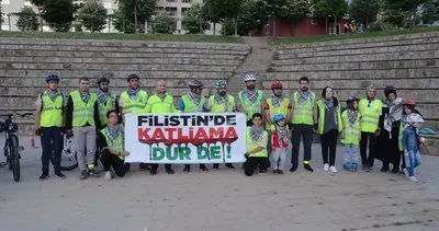 Bisikletçilerden Filistin’e destek turu
