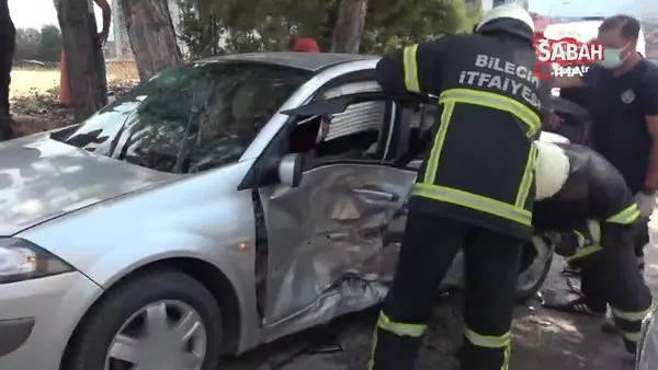 Düğünden dönen aile kaza yaptı: Araç içinde sıkışan yolcuyu itfaiye ekipleri kurtardı | video