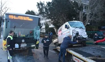 Beykoz’da İETT otobüsüyle kamyonet çarpıştı:3 yaralı