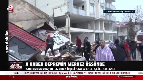 Kahramanmaraş'ta 7.7 büyüklüğünde deprem! İşte depremin merkez üssü Pazarcık'tan görüntüler... | Video