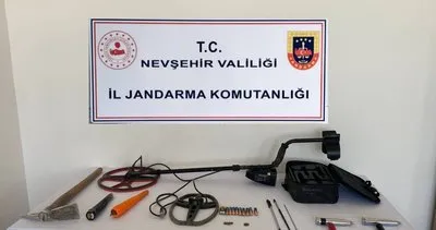 Nevşehir'de kepçeyle kaçak kazı yapan 5 kişi yakalandı #nevsehir