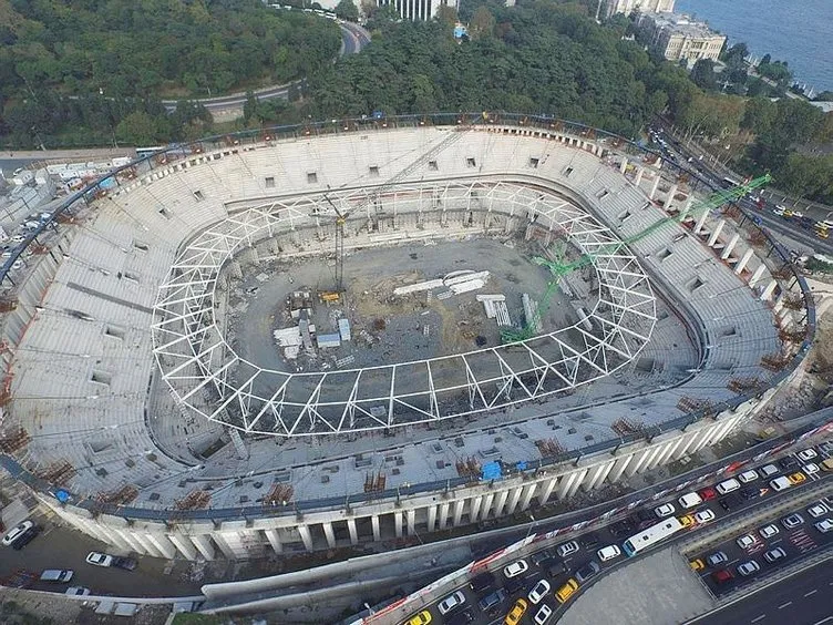 Vodafone Arena’da çatı çelik iskeleti yükseliyor