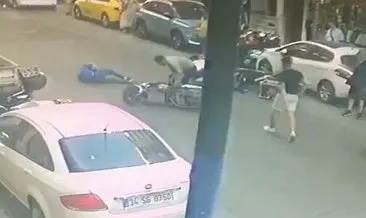 Motosikletli iki kurye kafa kafaya çarpıştı #istanbul