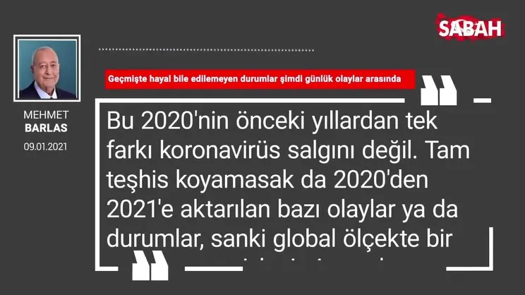 Mehmet Barlas 'Geçmişte hayal bile edilemeyen durumlar şimdi günlük olaylar arasında'