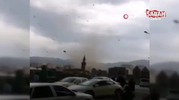 Erzurum’da korkutan hortum böyle görüntülendi | Video