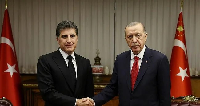 Başkan Erdoğan IKBY Başkanı Neçirvan Barzani’yi kabul etti