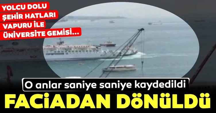 İstanbul Boğazı’nda üniversite gemisiyle şehir hatları vapuru çarpıştı