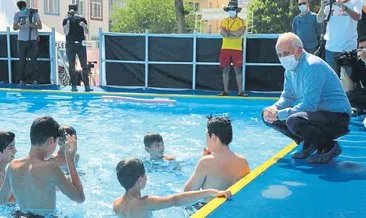 Başkan çocukların havuz sevincine ortak oldu