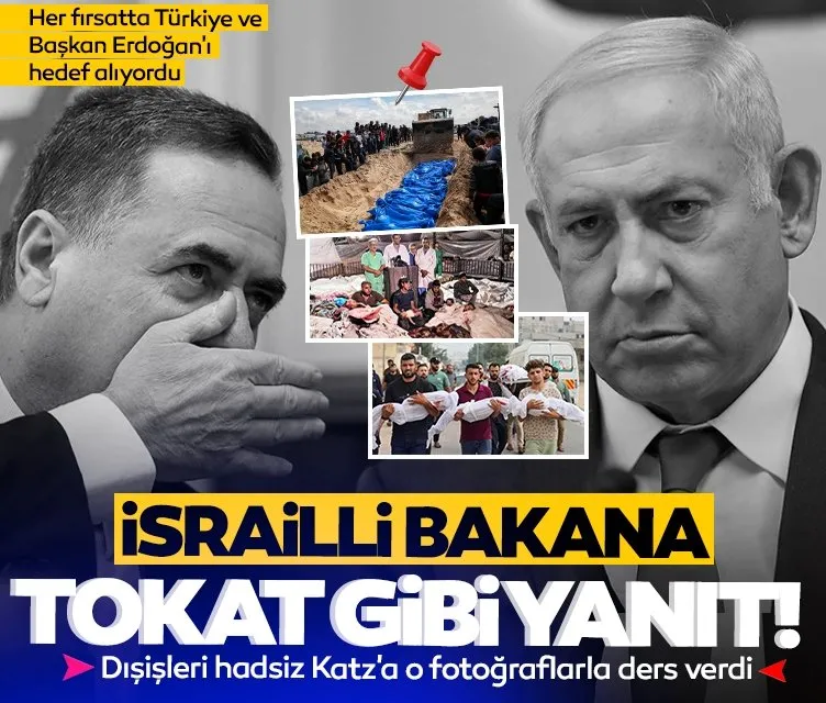 Dışişleri’nden soykırımcı İsrail’in bakanı Katz’a fotoğraflarla tarihi ders!