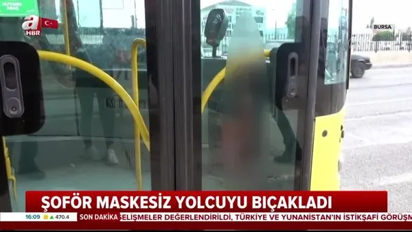 Bursa'da halk otobüs şoförü maskesiz yolcuyu bıçakladı | Video