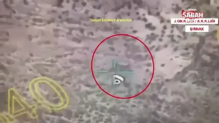 Paramotor ile eylem hazırlığındaki 4 PKK’lı teröristin vurulma anı kamerada
